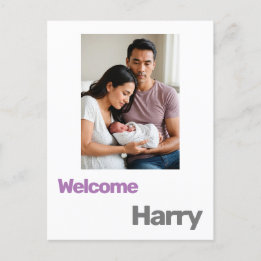 Personalized New Baby Birth Announcement photo Postcard