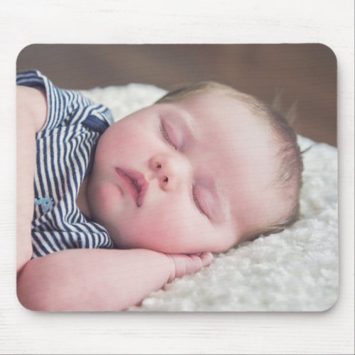 Personalized New Baby Boy Photo Mouse Pad