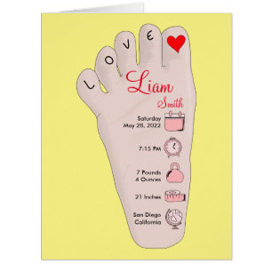 Personalized New Baby Gift Birth Stats Details Cards