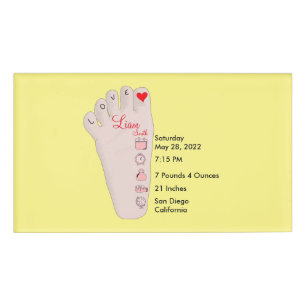 Personalized New Baby Gift Birth Stats Details Name Tag