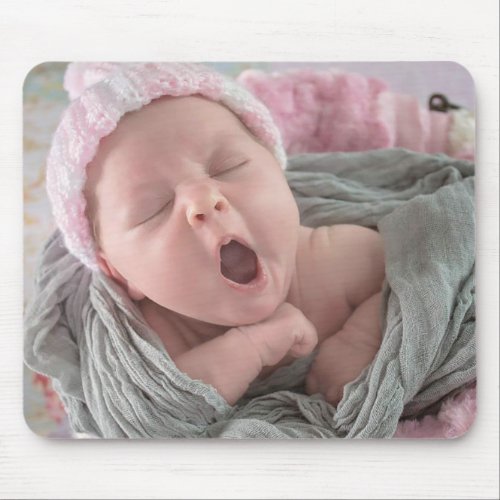 Personalized New Baby Girl  Photo Mouse Pad