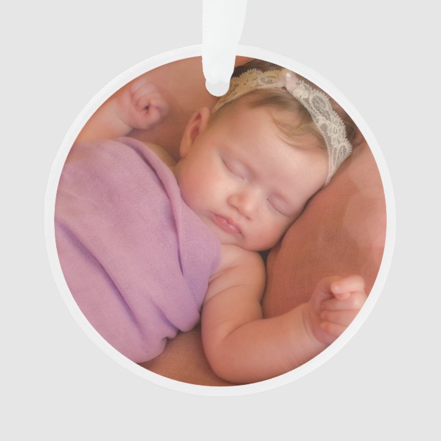 Personalized New Baby Photo Ornament (Front)
