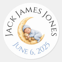 Personalized new baby stickers