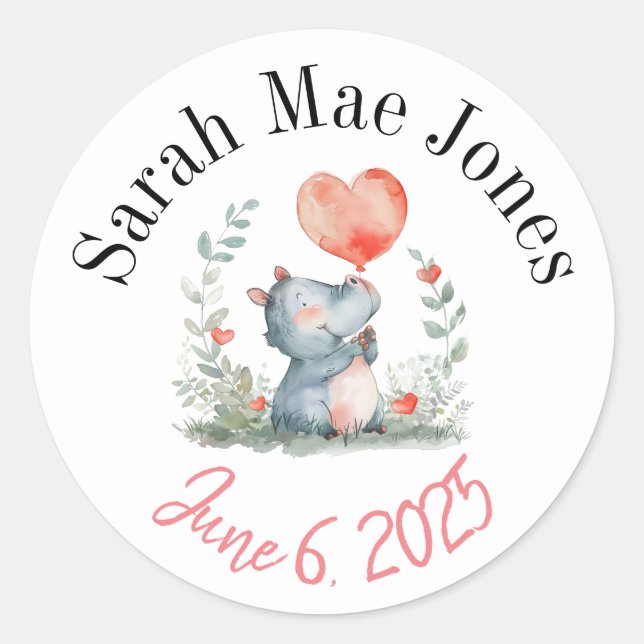 Personalized new baby stickers  (Front)