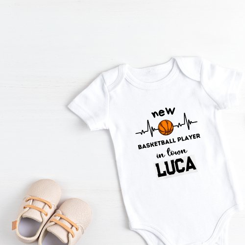 Personalized New Basketball Player in Town  Baby Bodysuit