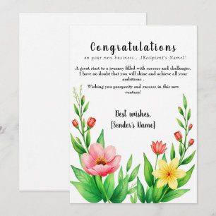 Personalized New Business Congratulations Card