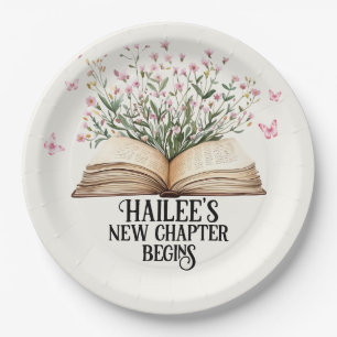 Personalized New Chapter Begins Book Baby Shower Paper Plates