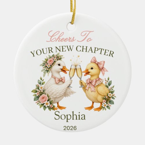 personalized new chapter divorce keepsake  ceramic ornament