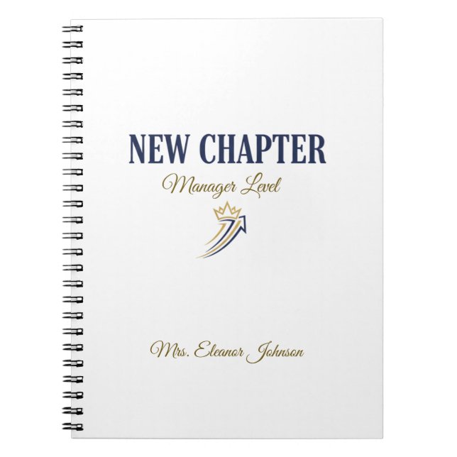 Personalized New Chapter Manager Level Promotion Notebook (Front)