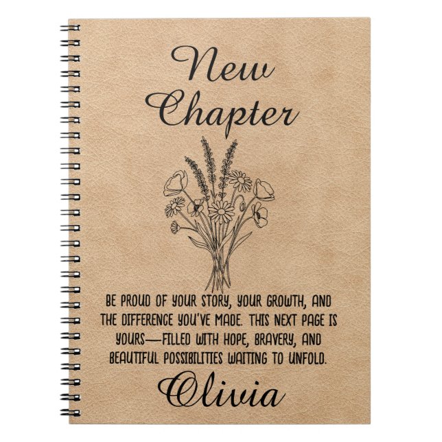 Personalized New Chapter Spiral Journal Gift (Front)