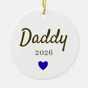 Personalized New Daddy Love Design with Year Ceramic Ornament