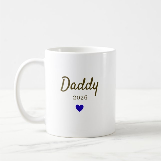 Personalized New Daddy Love Design with Year Coffee Mug (Left)