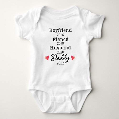 Personalized New Daddy Pregnancy Announcement Baby Bodysuit