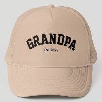 Personalized New Grandpa Est Date Father's Day Trucker Hat