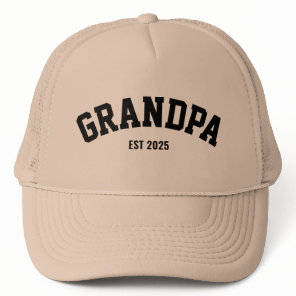 Personalized New Grandpa Est Date Father's Day Trucker Hat