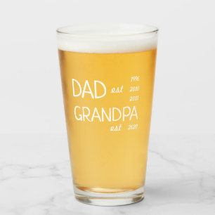 Personalized new grandpa glass
