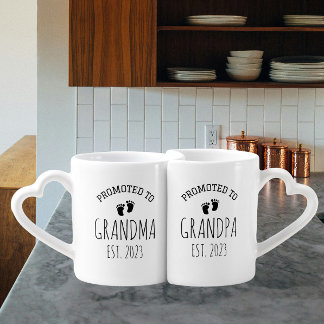 Personalized New Grandparents EST. 2023 Coffee Mug Set