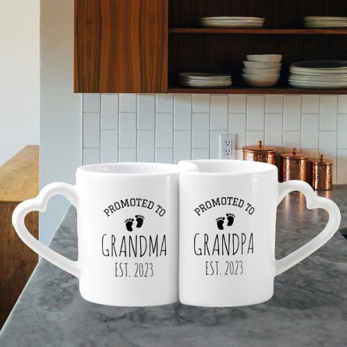 Personalized New Grandparents EST 2023 Coffee Mug Set