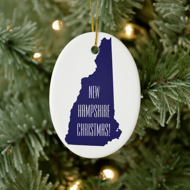 Personalized New Hampshire Christmas Ornament (Tree)