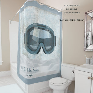 Personalized New Hampshire Ski. Eat Sleep Ski Shower Curtain