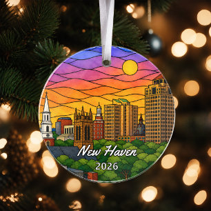Personalized New Haven Acrylic Ornament, Custom Co Ornament