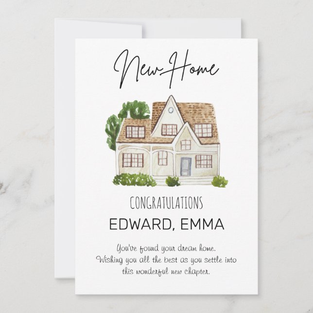 Personalized New Home Congratulations Card (Front)