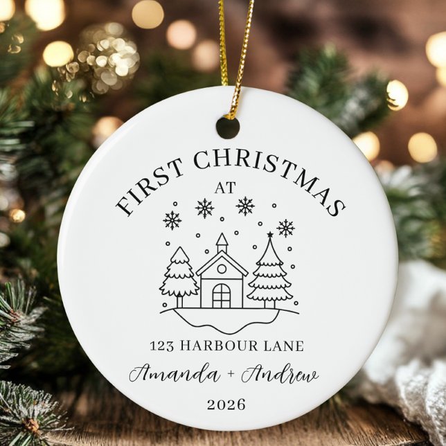 Personalized New Home Couples Gift Christmas Ceramic Ornament (Creator Uploaded)