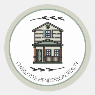 Personalized New Home House Classic Round Sticker
