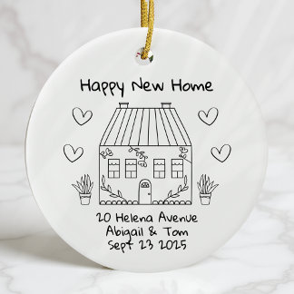Personalized New Home Keepsake Moving House Ceramic Ornament