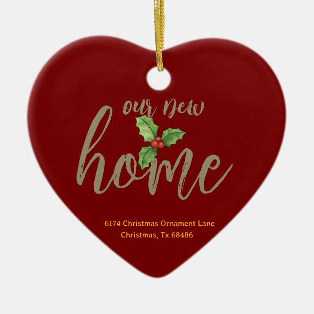 Personalized New Home Ornament - Housewarming Gift (Front)