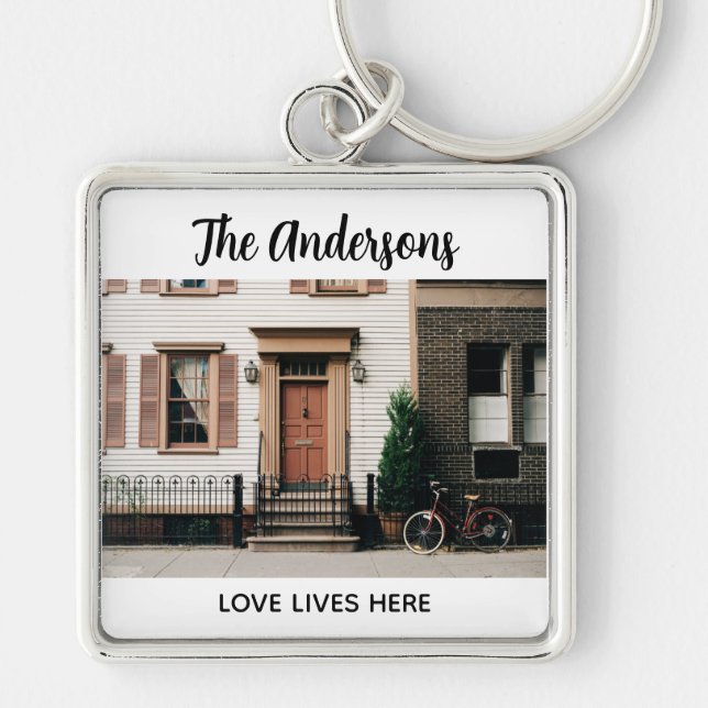 Personalized New Home Photo Keychain (Front)