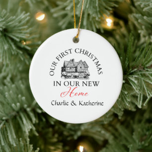 Personalized New Home Photo Ornament, Custom House Ceramic Ornament