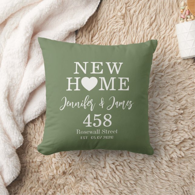 Personalized New Home Typography Couples Name Throw Pillow (Blanket)