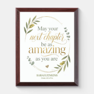 Personalized New Job Wishes for Boss Award Plaque