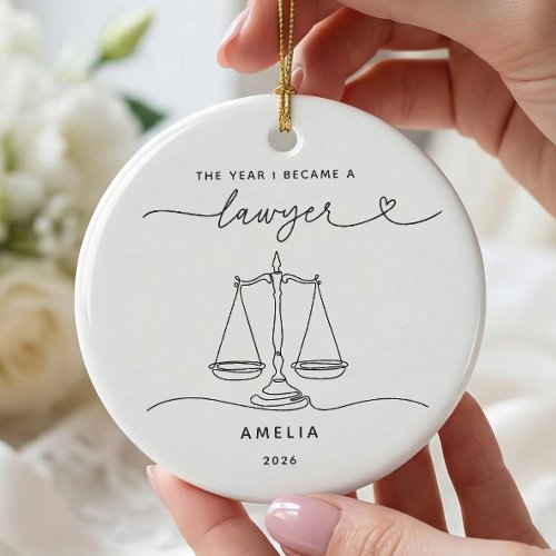 Personalized New Lawyer Christmas Ornament
