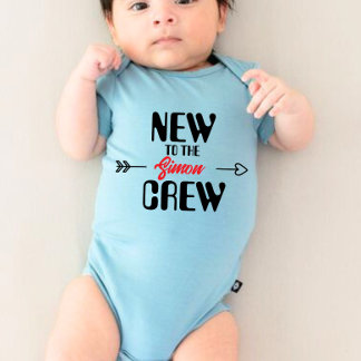 Personalized New to the Crew Baby Bodysuit