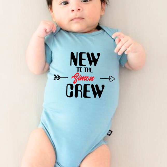 Personalized New to the Crew Baby Bodysuit (Creator Uploaded)