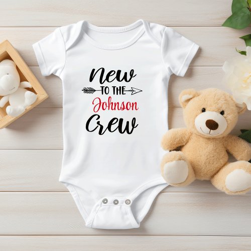 Personalized New To The Crew Baby Shower Gift Baby Bodysuit