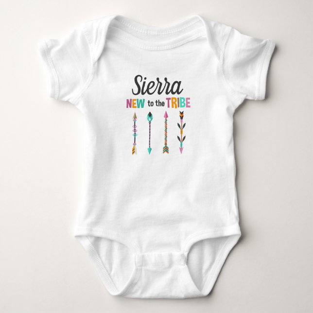 Personalized New To The Tribe Native American Baby Bodysuit (Front)