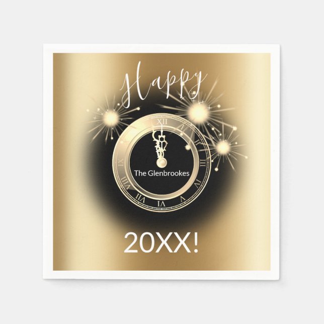Personalized New Year's Eve Paper Napkins (Front)