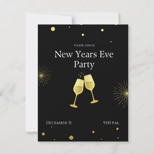 Personalized New Years Eve Party Invitation (Front)