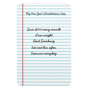 Personalized New Year's Resolutions Reminder List Magnet