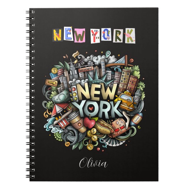 Personalized New York City Doodle Notebook (Front)