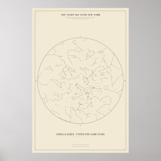 Personalized New York Star Map Poster (Front)