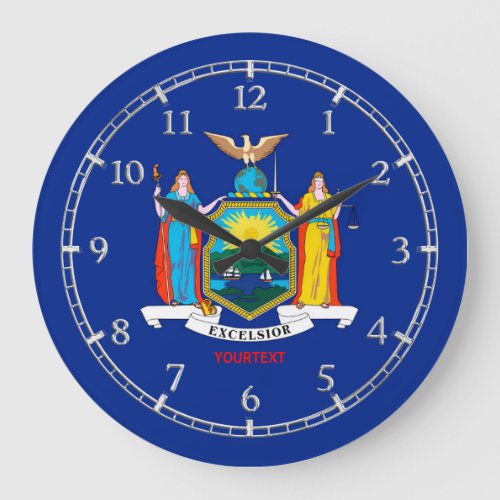 Personalized New York State Flag Design on a Large Clock