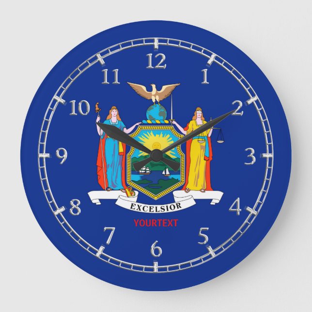 Personalized New York State Flag Design on a Large Clock (Front)