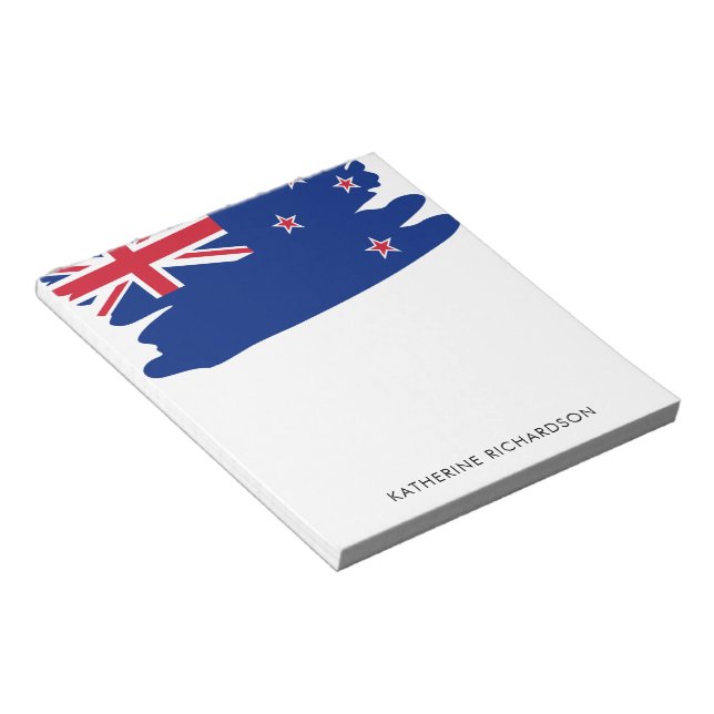 Personalized New Zealand Flag Patriotic Notepad (Angled)