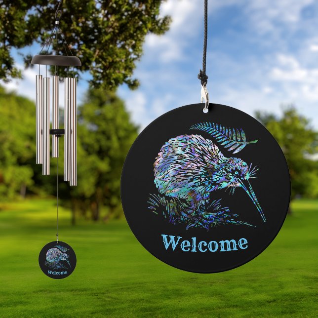 PERSONALIZED NEW ZEALAND KIWI AND FERN WIND CHIME  (Outdoor)