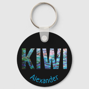 PERSONALIZED NEW ZEALAND KIWI PAUA KEY RING