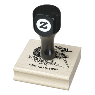 PERSONALIZED NEW ZEALAND KIWI RUBBER STAMP
